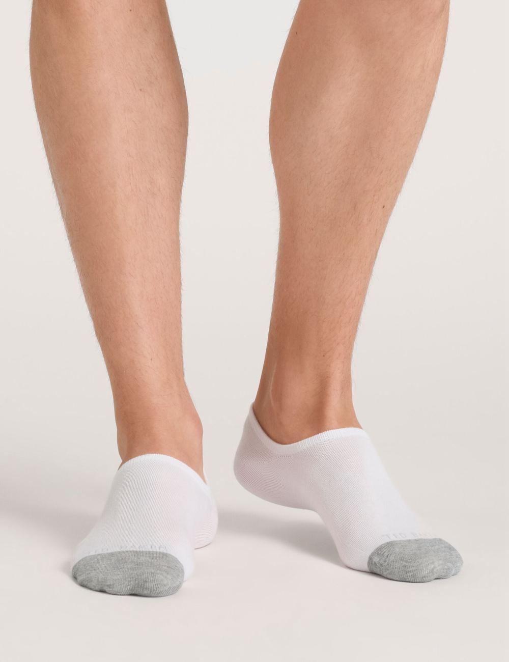 Ted Baker 3 Pack Branded Liner Trainer Sokken Heren Wit | GYLF-02594