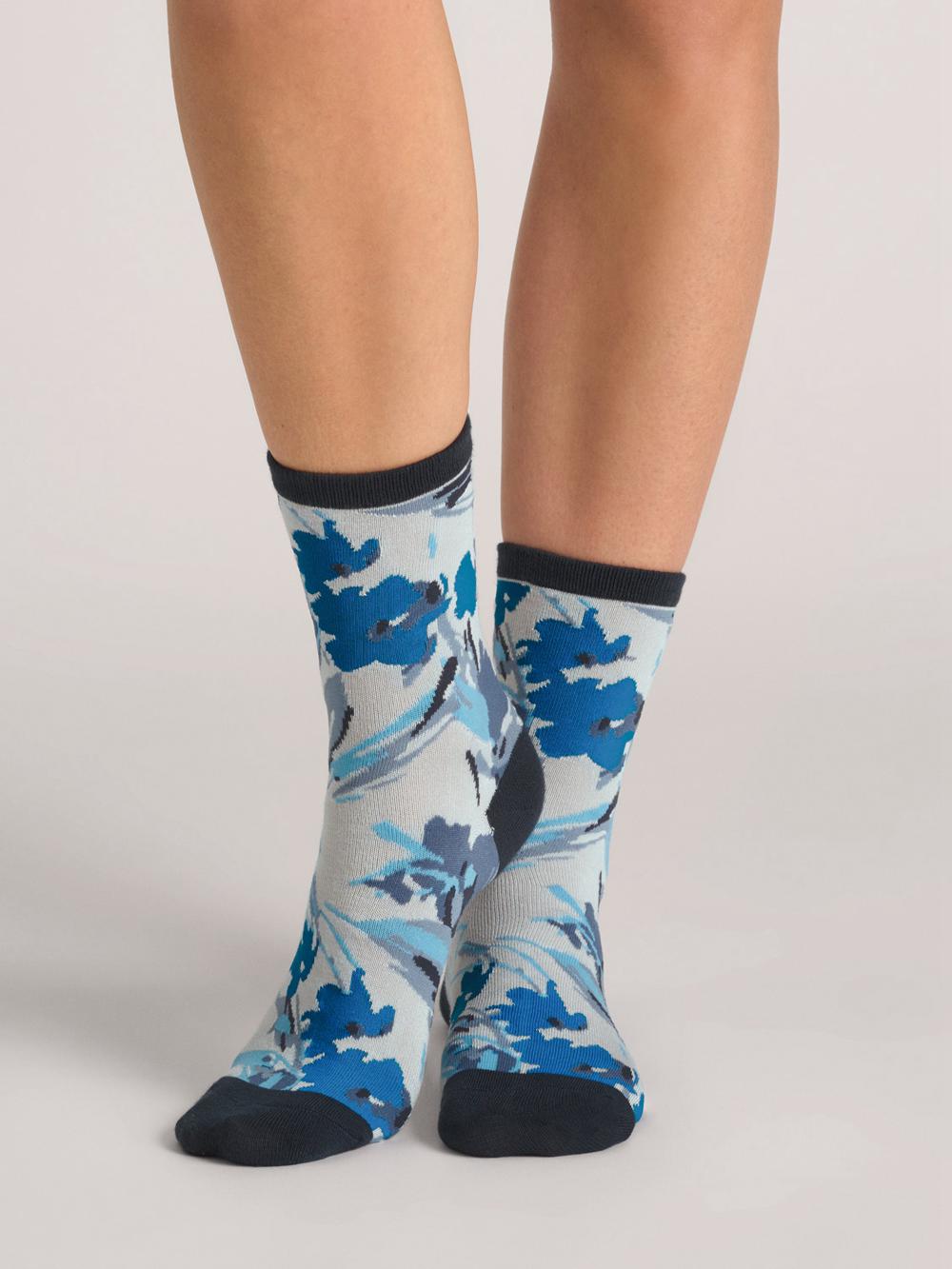 Ted Baker 3 Pack Mixed Floral Rayon Crew Sokken Dames Blauw | CMID-73458