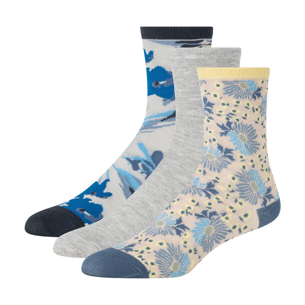 Ted Baker 3 Pack Mixed Floral Rayon Crew Sokken Dames Blauw | CMID-73458