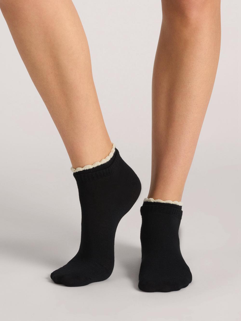 Ted Baker 3 Pack Scalloped Low Cut Ankle Sokken Dames Zwart | LWMC-92530