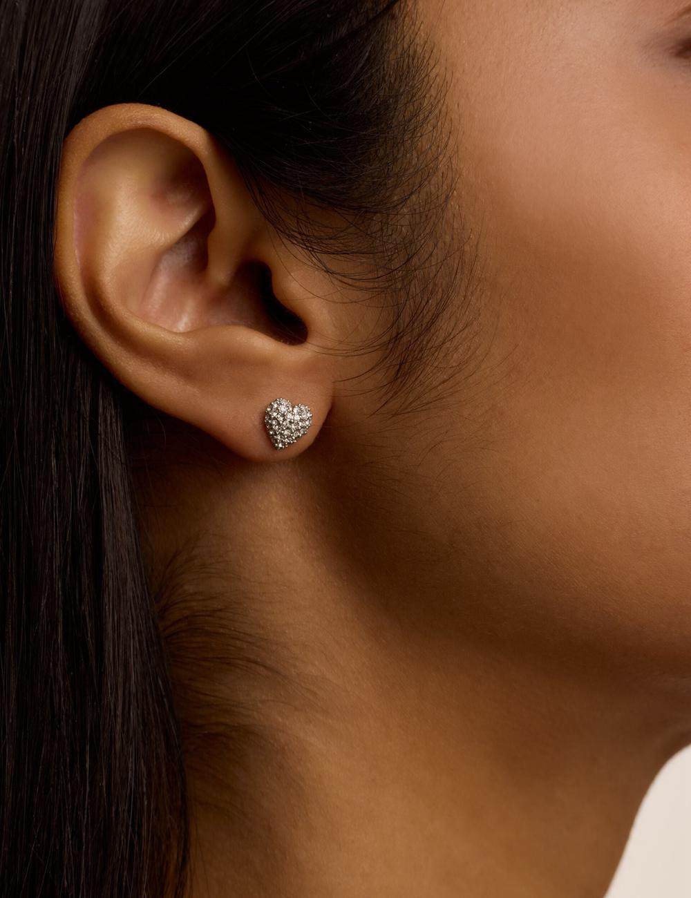 Ted Baker ADORAA - Crystal Heart Stud Oorbellen Dames Zilver | VHAP-47653