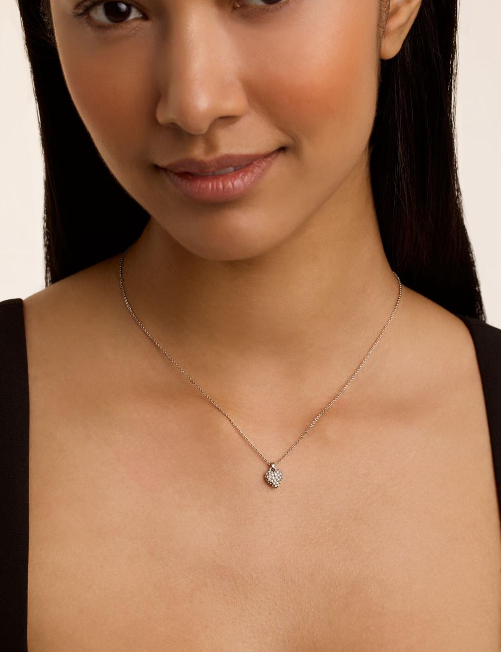 Ted Baker ADORINA - Mini Crystal Heart Pendant Kettingen Dames Zilver | PCUJ-83172
