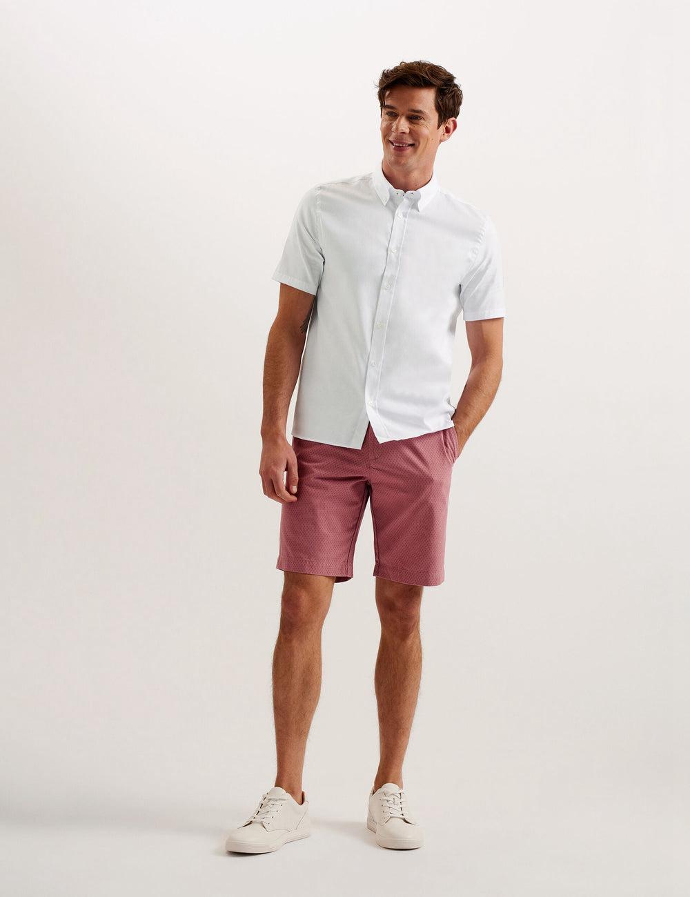Ted Baker ALDGTE - Short Sleeve Cotton Oxford Overhemd Heren Wit | VEDN-78610