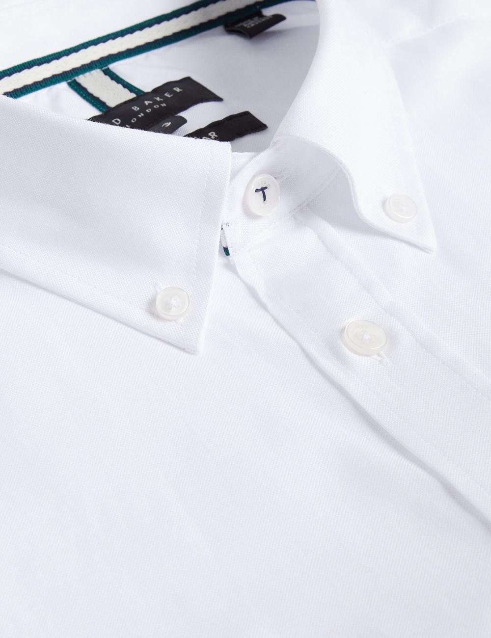 Ted Baker ALDGTE - Short Sleeve Cotton Oxford Overhemd Heren Wit | VEDN-78610