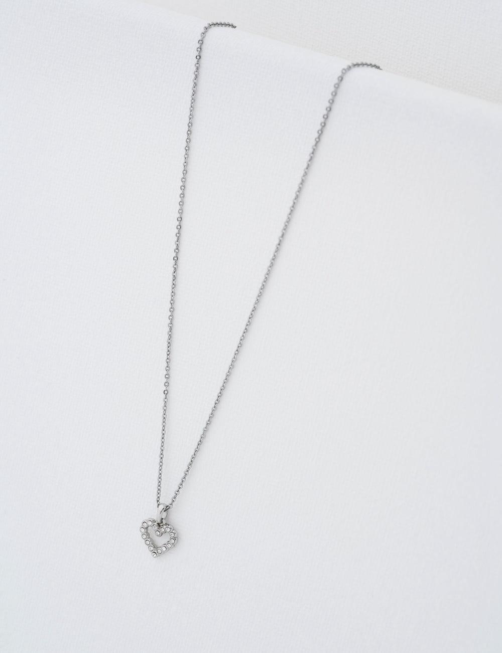 Ted Baker AMORE - Crystal Open Heart Pendant Kettingen Dames Zilver | PTHW-43650