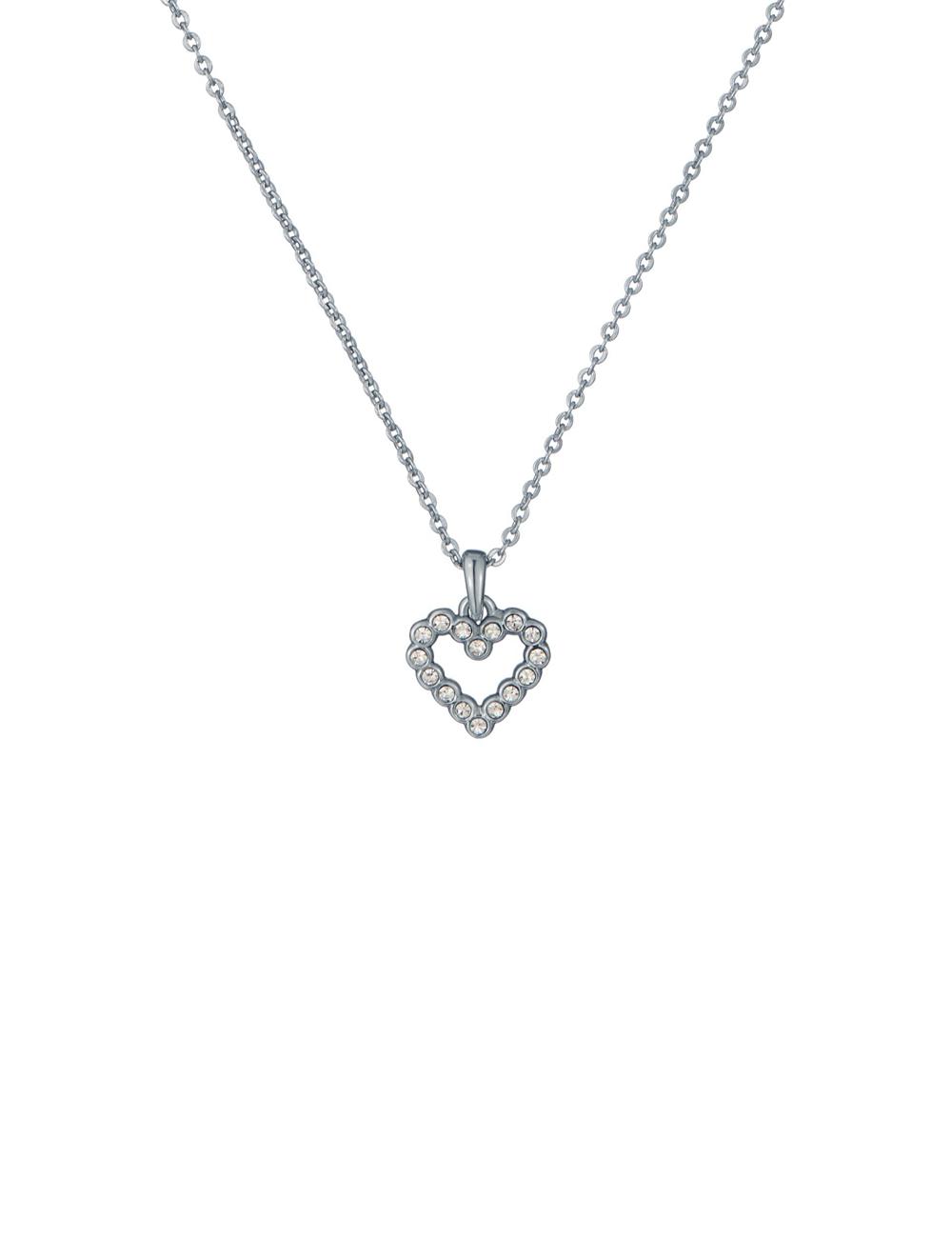 Ted Baker AMORE - Crystal Open Heart Pendant Kettingen Dames Zilver | PTHW-43650