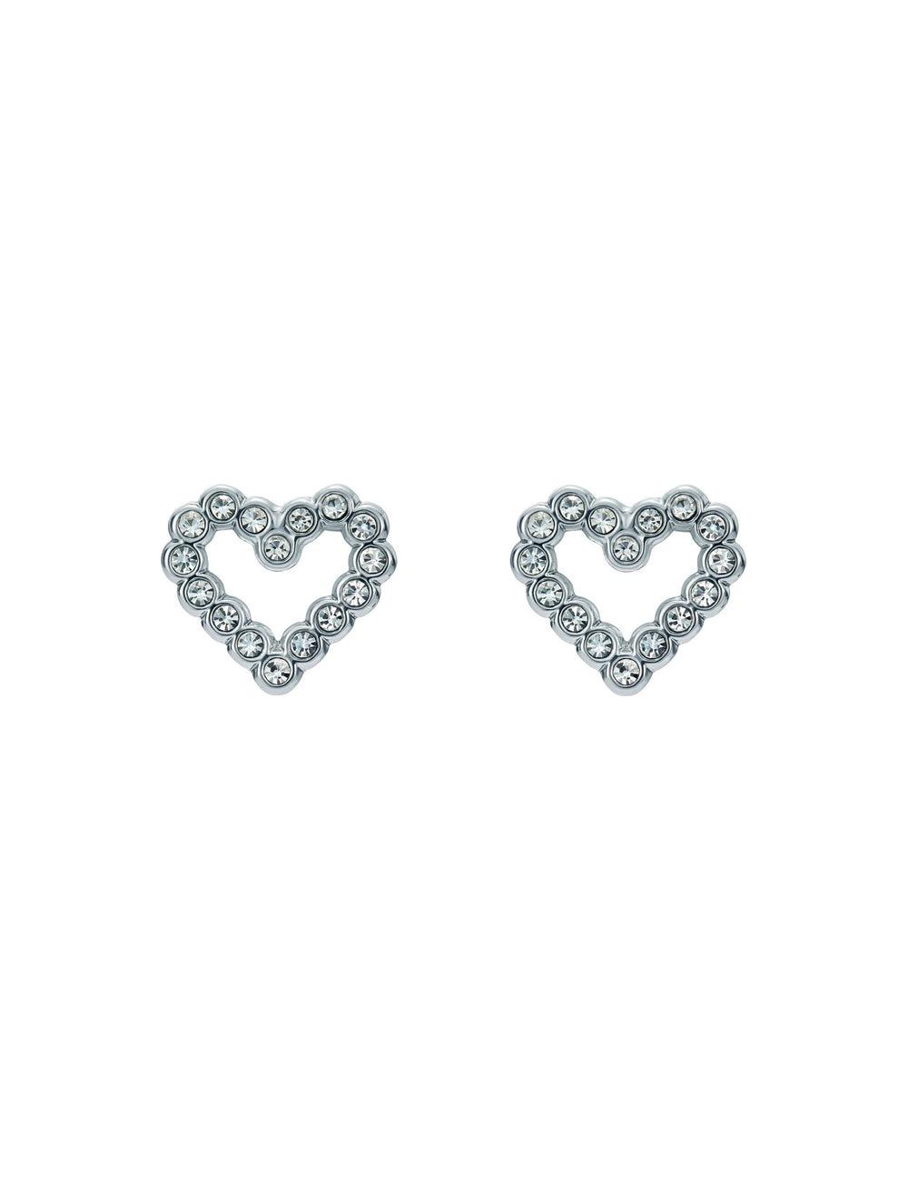 Ted Baker AMORINA - Crystal Open Heart Stud Oorbellen Dames Zilver | BHTF-07596