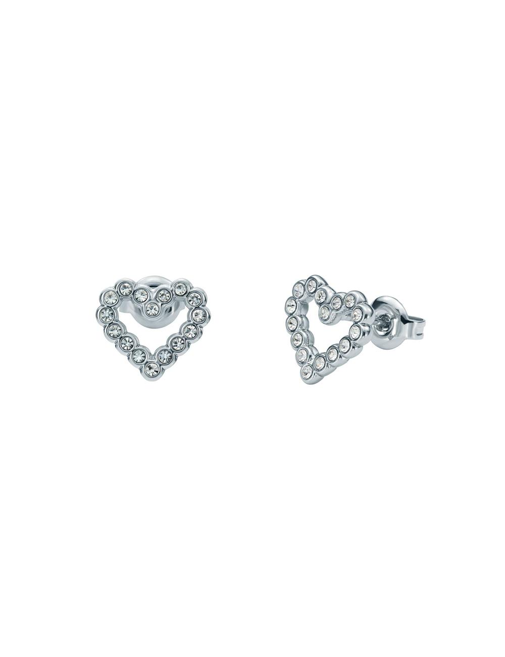 Ted Baker AMORINA - Crystal Open Heart Stud Oorbellen Dames Zilver | BHTF-07596