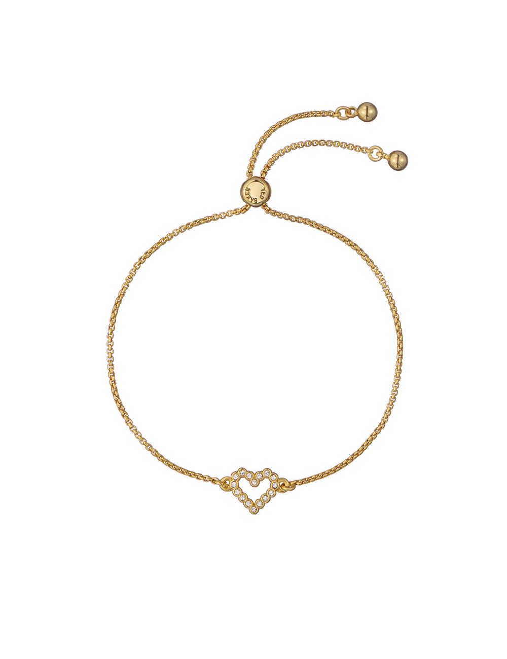 Ted Baker AMORITA - Crystal Open Heart Adjustable Armbanden Dames Goud | YPNV-14702