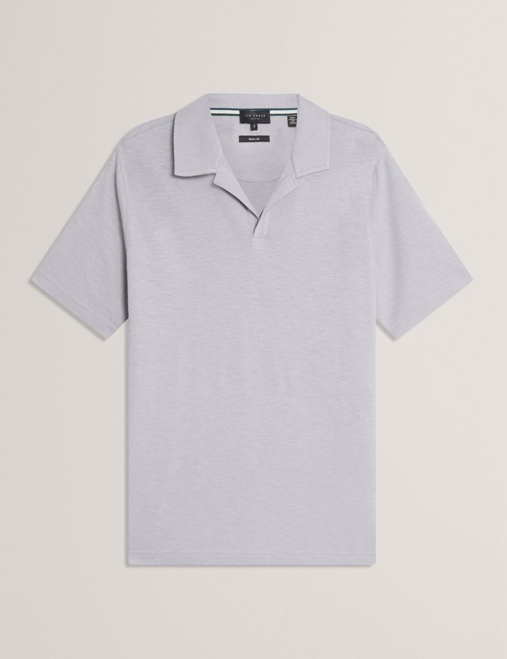 Ted Baker ANITO - Cotton Linen Open Neck Poloshirt Heren Paars | IOHK-36498