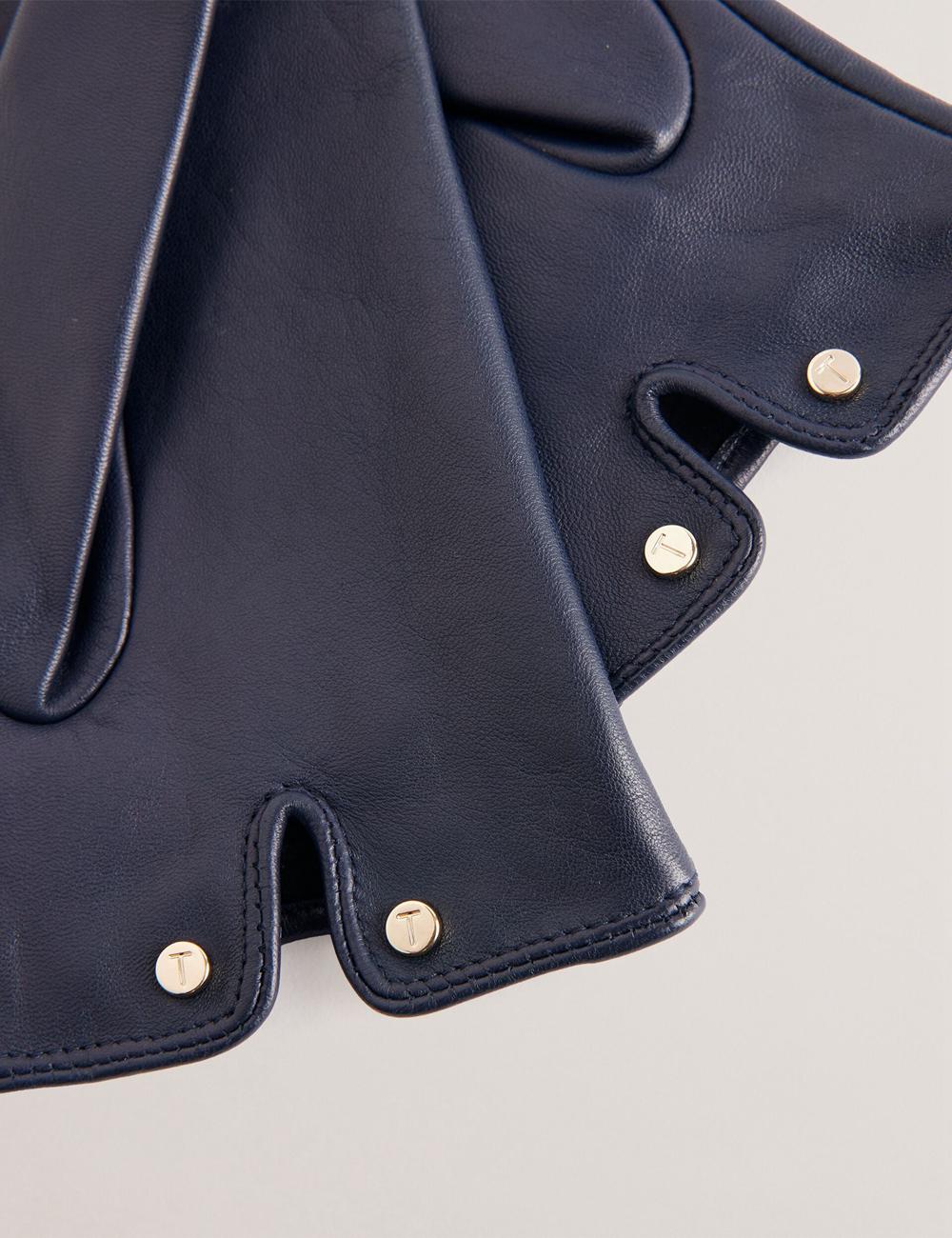 Ted Baker ARLEOS - Leather Split Cuff Handschoenen Dames Donkerblauw | JAGD-30824