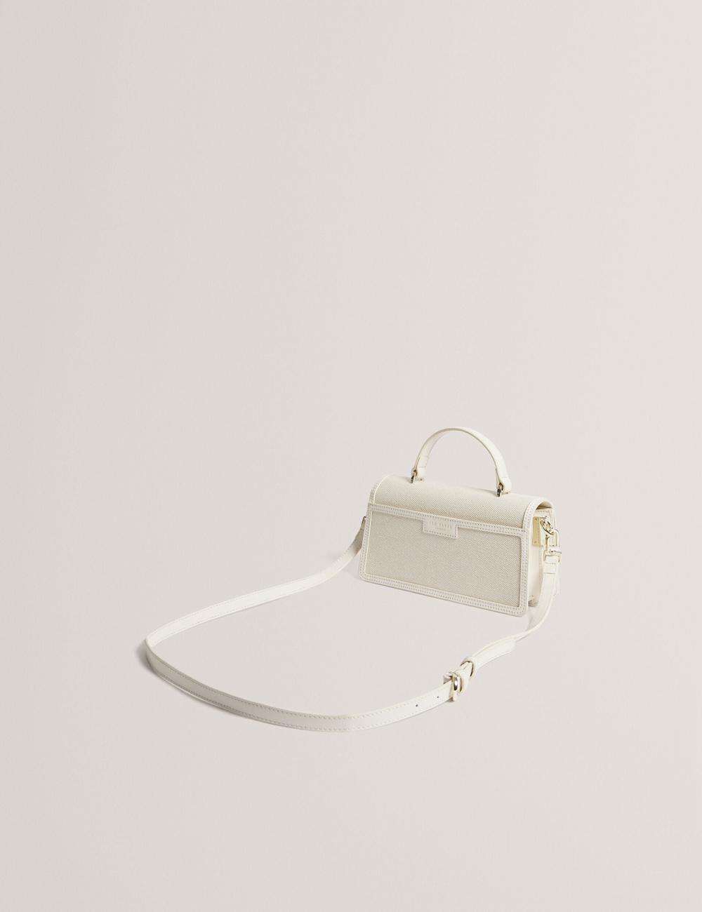 Ted Baker AUDRIS - Rose Detail Canvas Top Handleuette Crossbodytassen Dames Ecru | IJFW-52364
