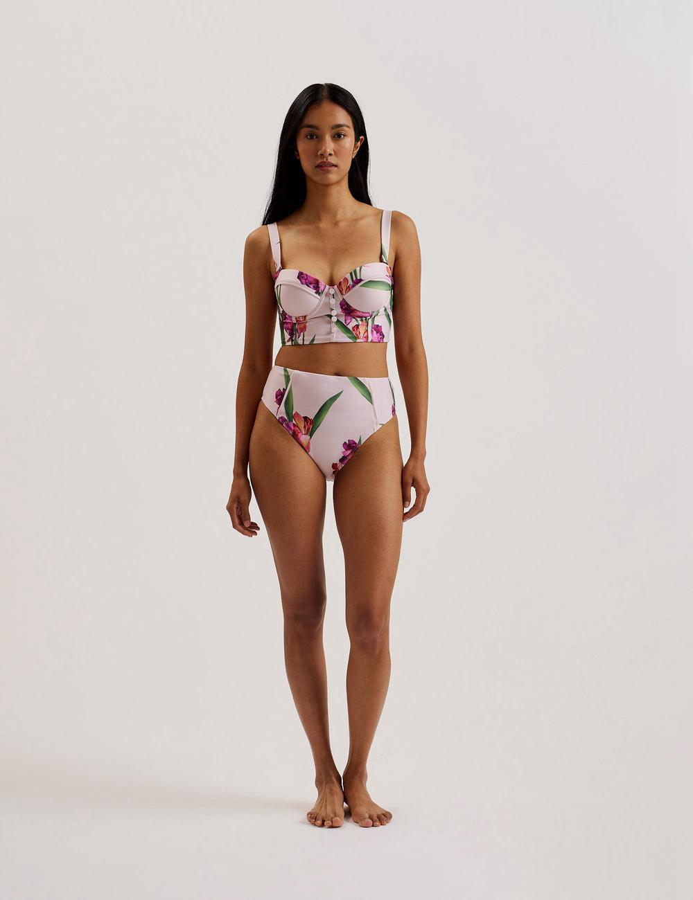 Ted Baker AVELEA - Floral Print High Waisted Bikini Dames Roze | RTSU-78209