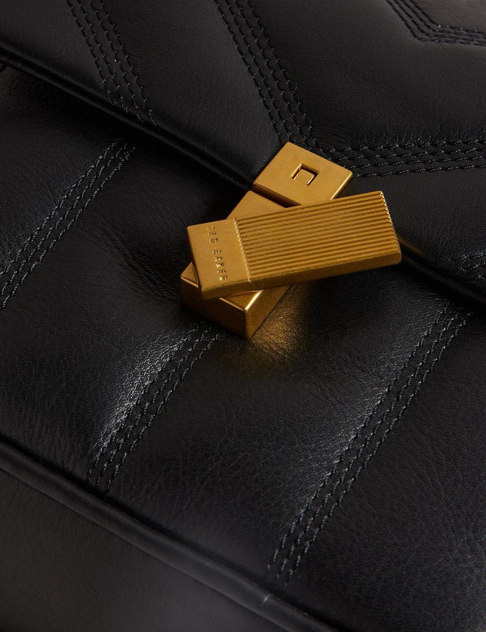 Ted Baker AYALILY - Quilted Leather Camera With Front Pocket Schoudertassen Dames Zwart | UAKM-09283