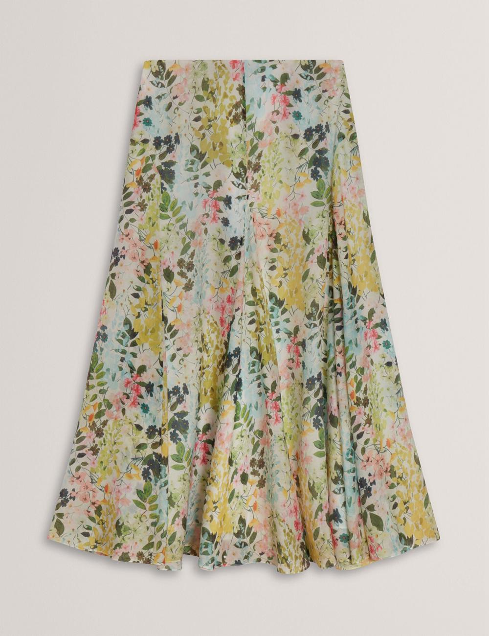 Ted Baker AZULLA - Floral A-Line Woven Rokken Dames Ivory | HFDS-96483