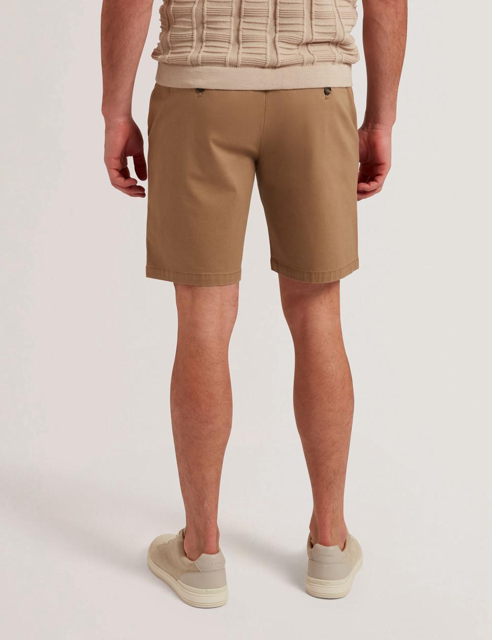 Ted Baker BARNHAM - Regular Fit Cotton Blend Chino Korte Broek Heren Tan | YULI-41659