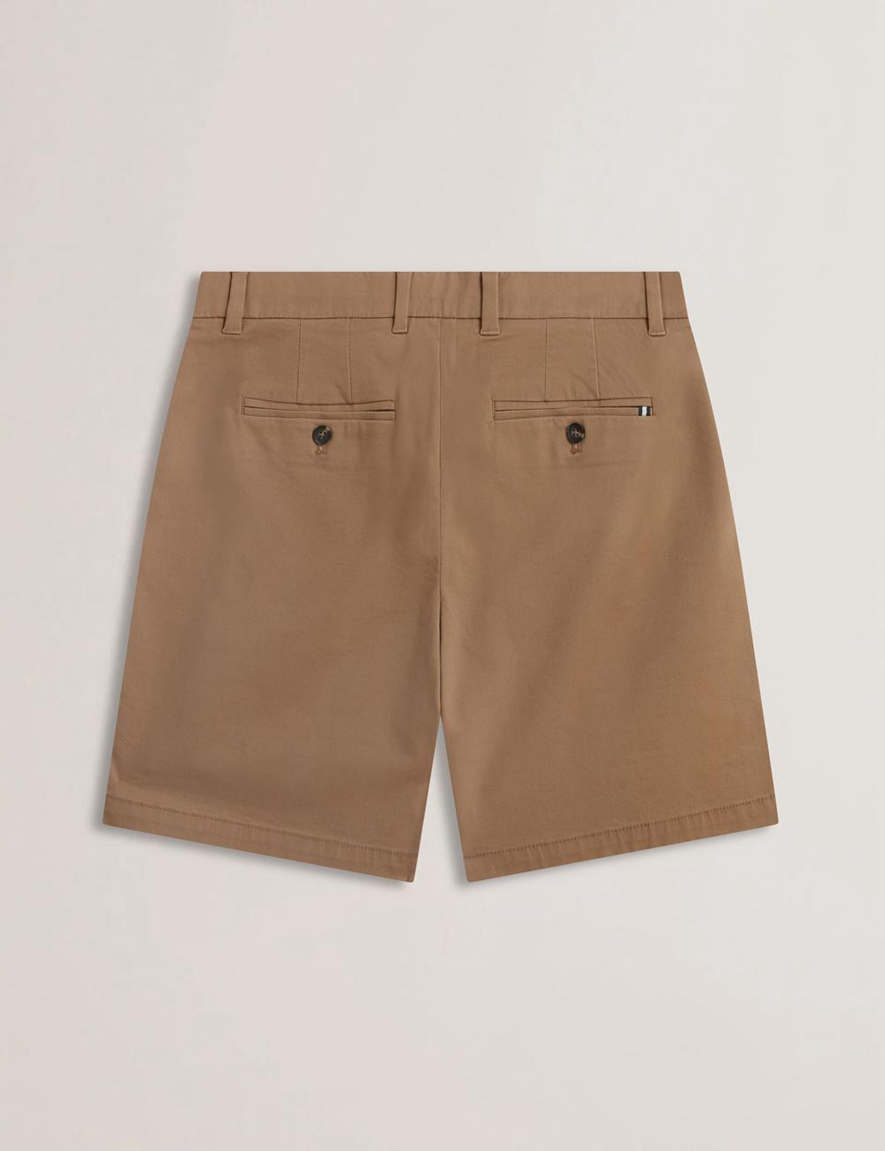 Ted Baker BARNHAM - Regular Fit Cotton Blend Chino Korte Broek Heren Tan | YULI-41659