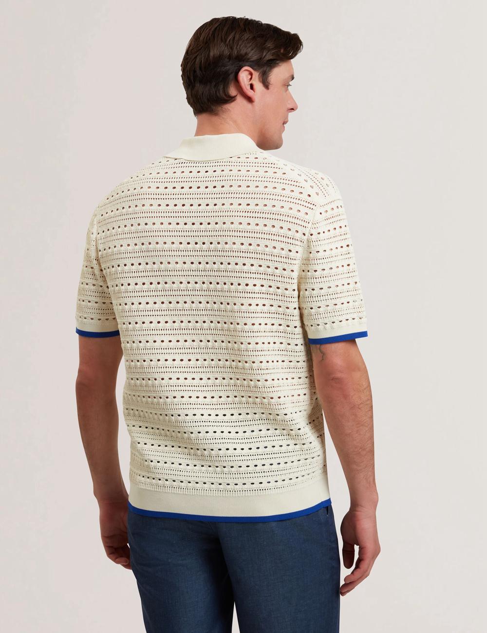 Ted Baker BARRI - Short Sleeve Crochet Embroidered Overhemd Heren Ecru | PAGM-89170