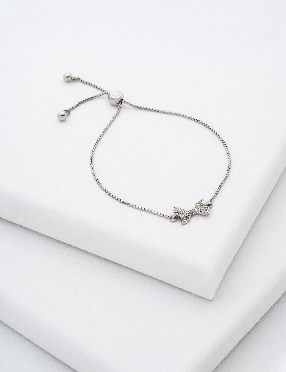 Ted Baker BARSET - Crystal Bow Adjustable Armbanden Dames Zilver | ZTNV-12705