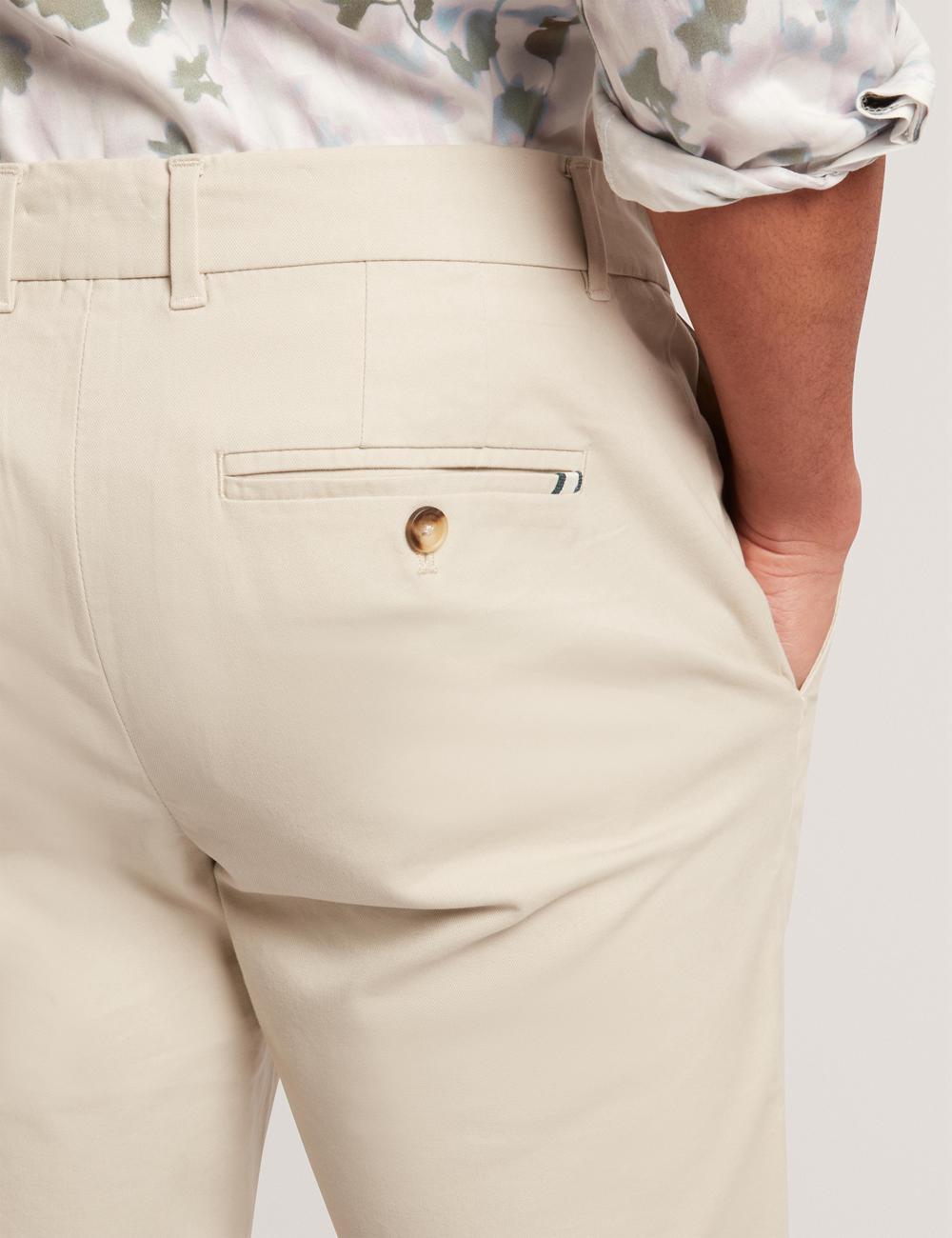 Ted Baker BATFORD - Slim Fit Cotton Blend Chinos Broek Heren Tan | QOLM-69251