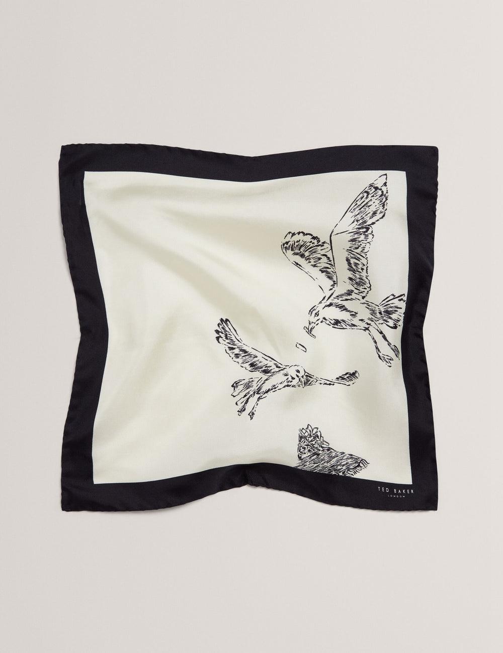 Ted Baker BENHALP - Seagull Graphic Silk Pocket Pochetten Heren Ecru | PVJS-94765