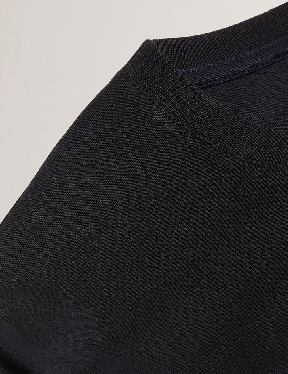 Ted Baker BEXLI - Regular Fit Long Sleeve Cotton T-shirts Heren Zwart | IQLS-07256