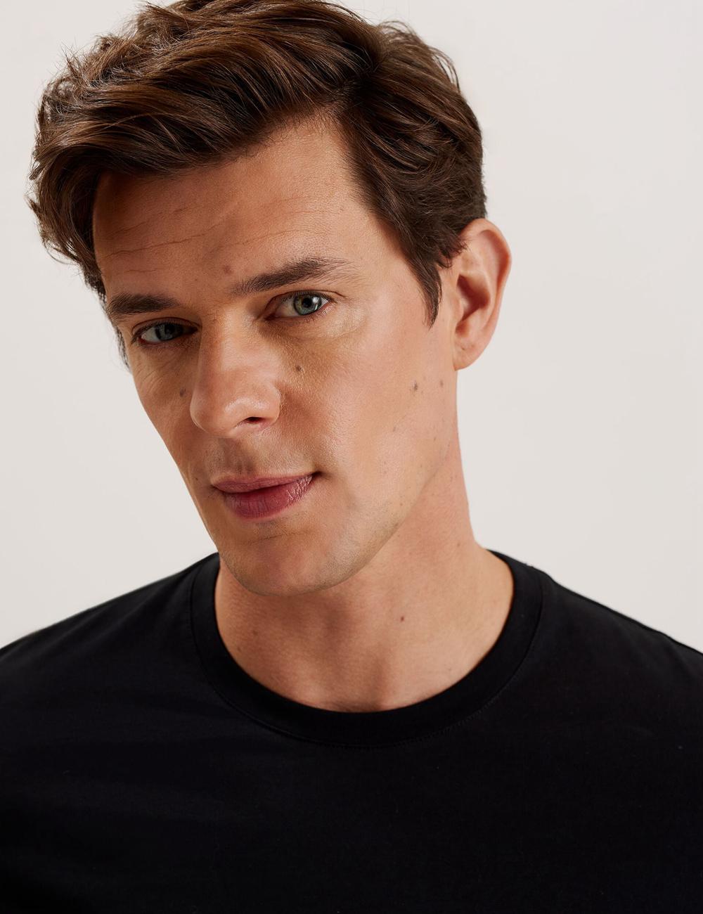 Ted Baker BEXLI - Regular Fit Long Sleeve Cotton T-shirts Heren Zwart | IQLS-07256