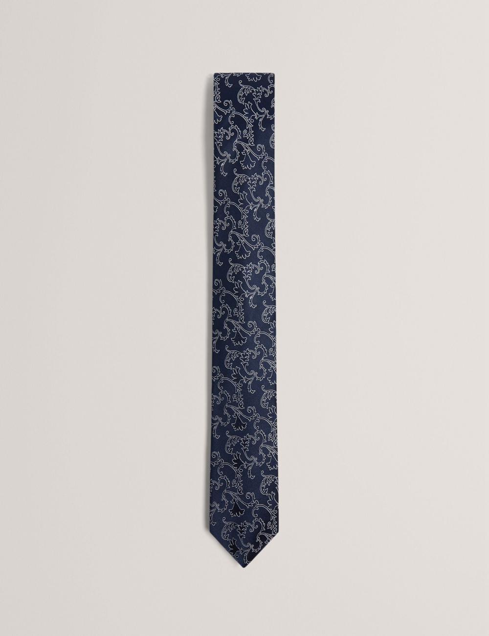 Ted Baker BIONDIS - Baroque Floral Print Silk Stropdassen Heren Donkerblauw | OXHB-96802