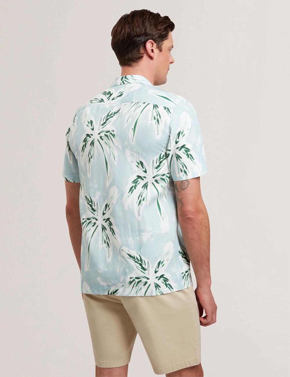 Ted Baker BOCHE - Short Sleeve Regular Tropical Palm Tree Overhemd Heren Groen | UQBW-49812