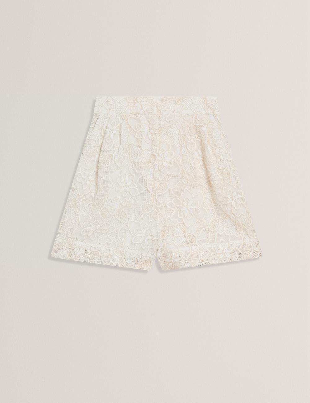 Ted Baker BOWIA - Lace High Waisted Tailored Korte Broek Dames Ivory | YTXM-15760
