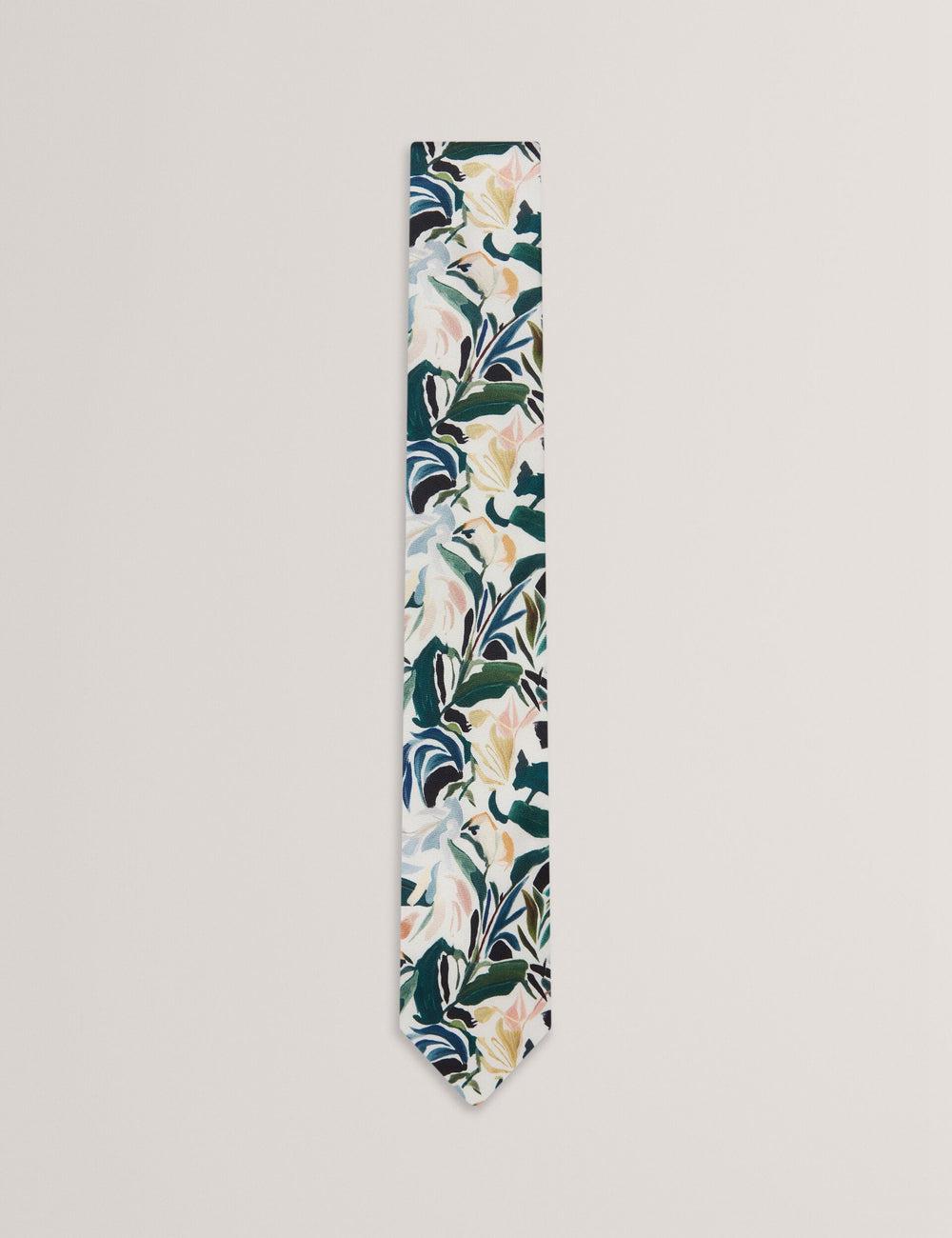 Ted Baker BOYTONN - Painted Floral Print Silk Stropdassen Heren Ecru | PZJD-50613