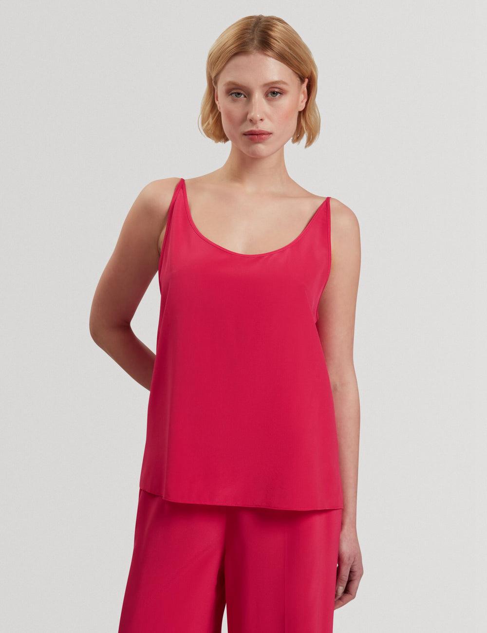 Ted Baker CADASA - Pure Silk Scoop Neck Cami Topjes Dames Fuchsie | UCRQ-48206