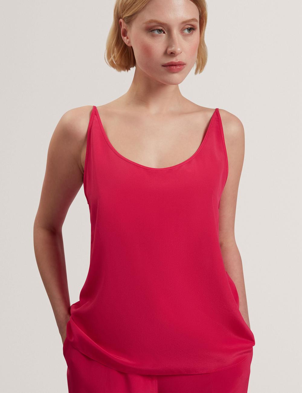 Ted Baker CADASA - Pure Silk Scoop Neck Cami Topjes Dames Fuchsie | UCRQ-48206
