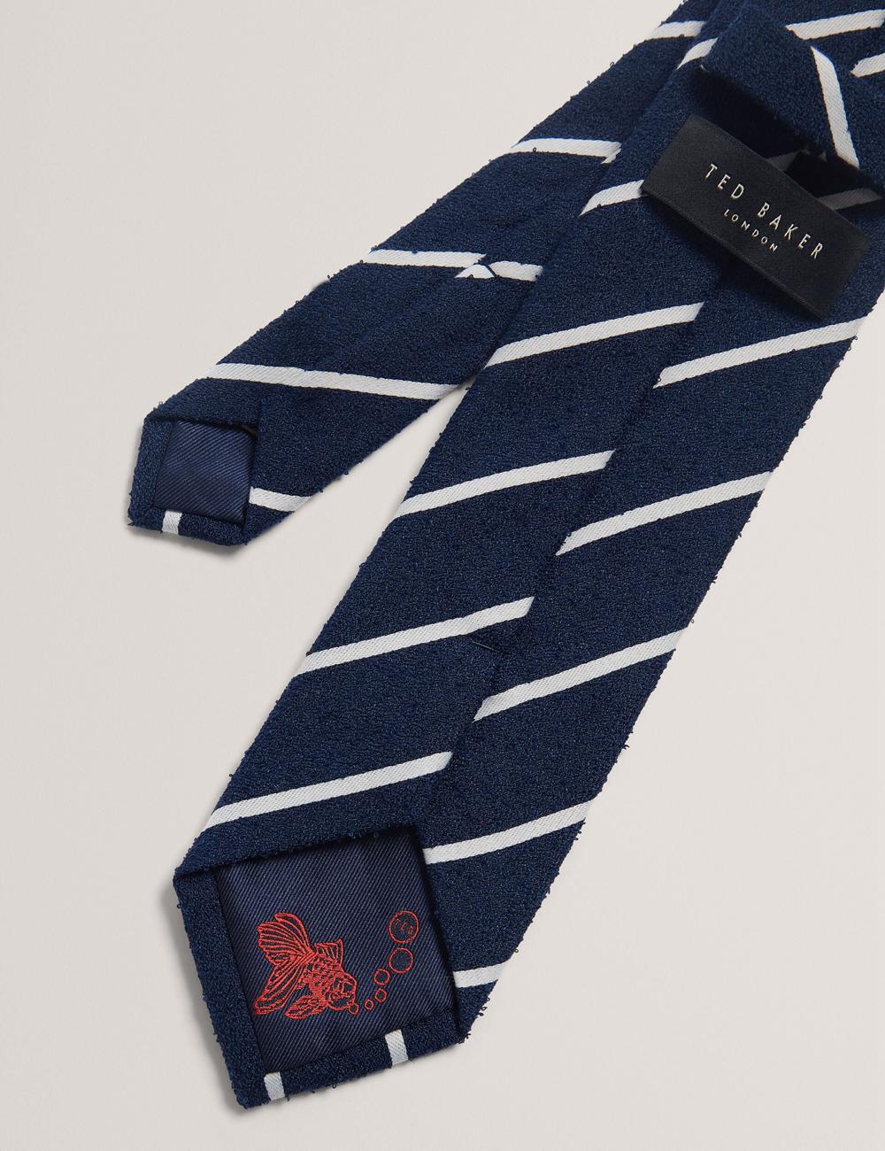 Ted Baker CAMPSEA - Boucle Texture Solid Stripe Stropdassen Heren Donkerblauw | AUCR-16897