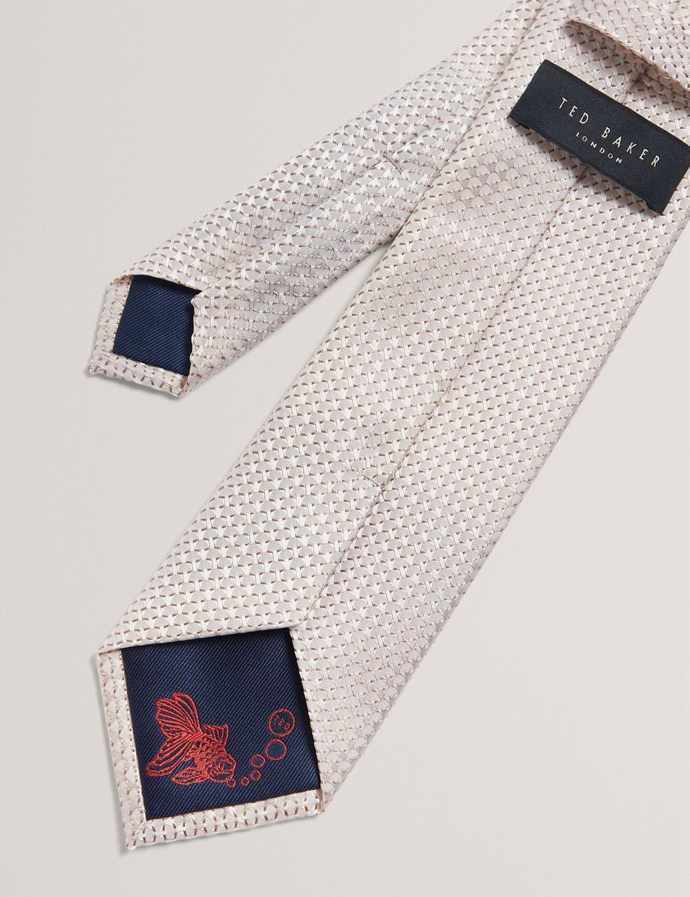 Ted Baker CANEDON - Textured Tonal Weave Silk Stropdassen Heren Stone | YBLS-95802