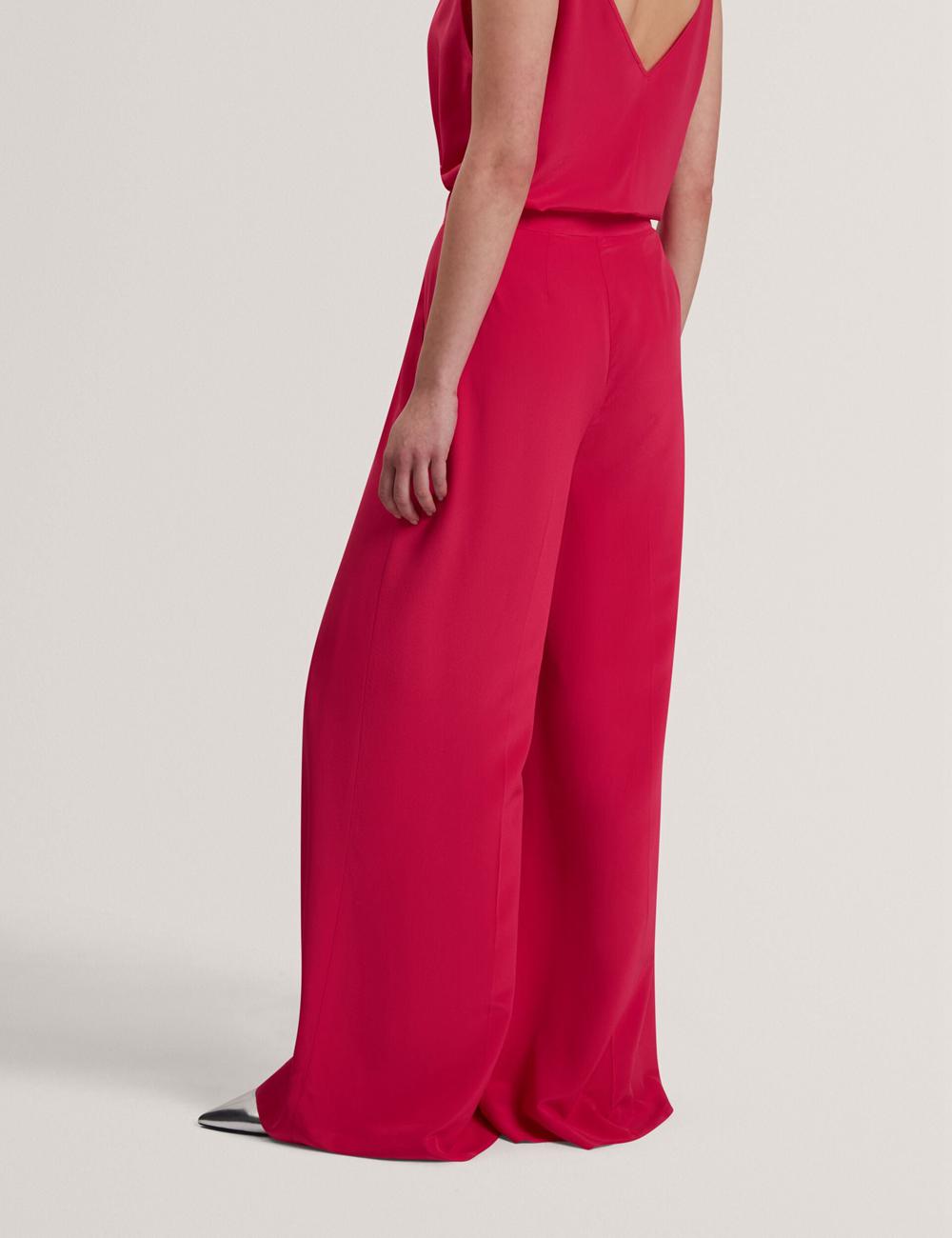Ted Baker CARLOET - Silk Wide Leg Tailored Broek Dames Fuchsie | INVZ-98501