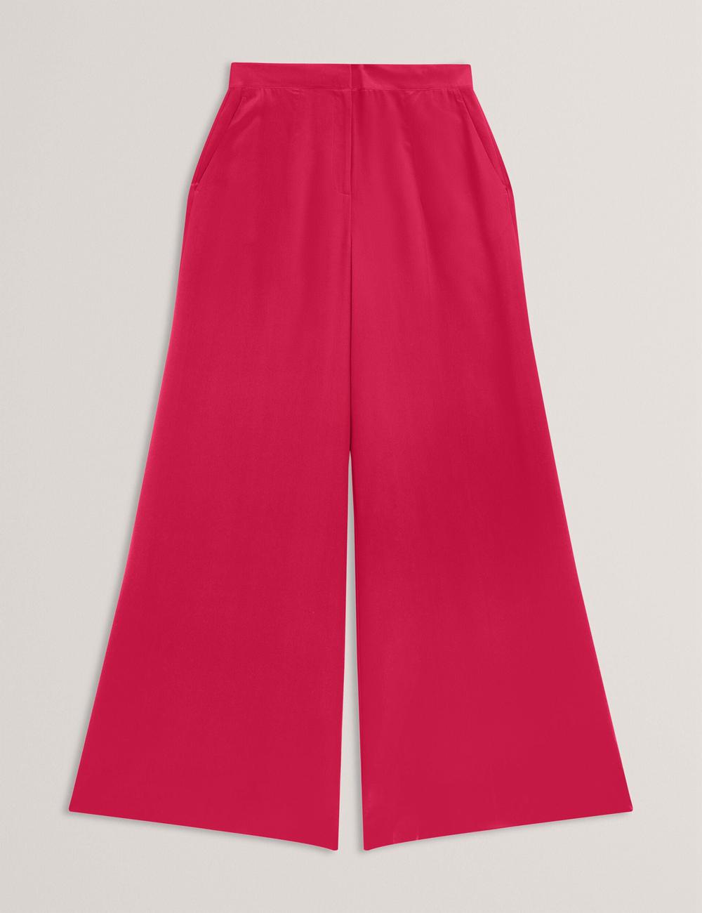 Ted Baker CARLOET - Silk Wide Leg Tailored Broek Dames Fuchsie | INVZ-98501