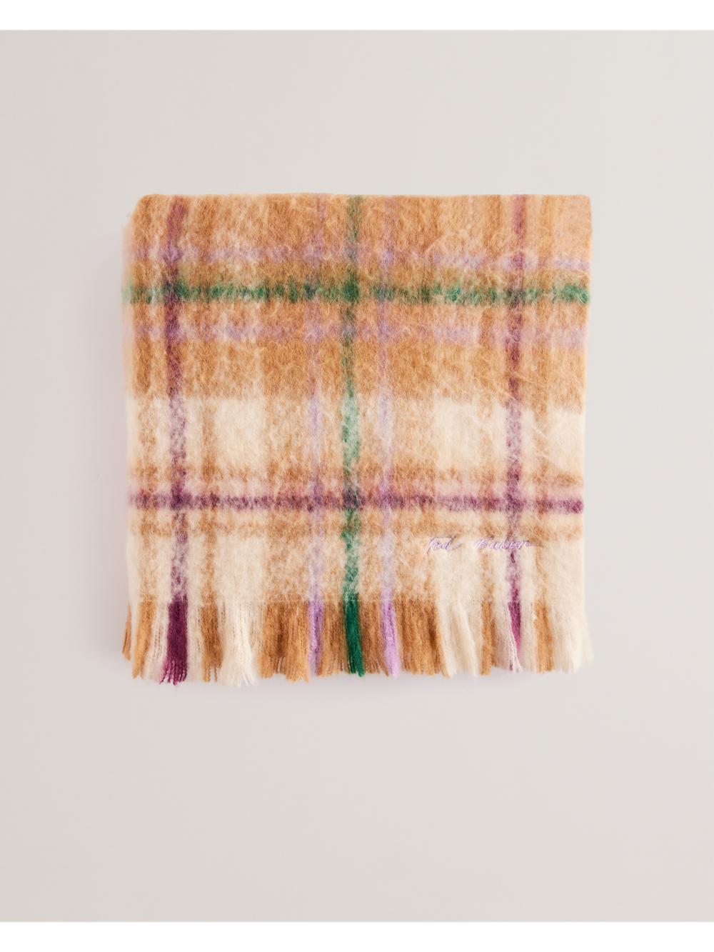 Ted Baker CHELLIS - Checked Fringed Edge Woven Sjaals Dames Multicol | KGMB-81350