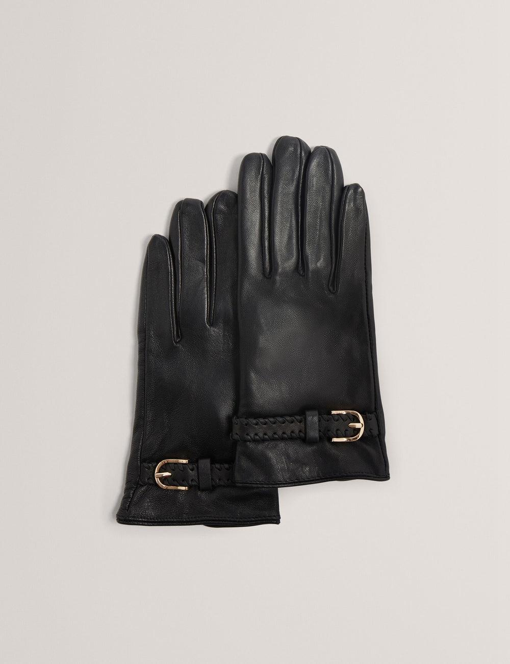 Ted Baker CLAIREL - Buckle Cuff Leather Handschoenen Dames Zwart | WHRD-29834