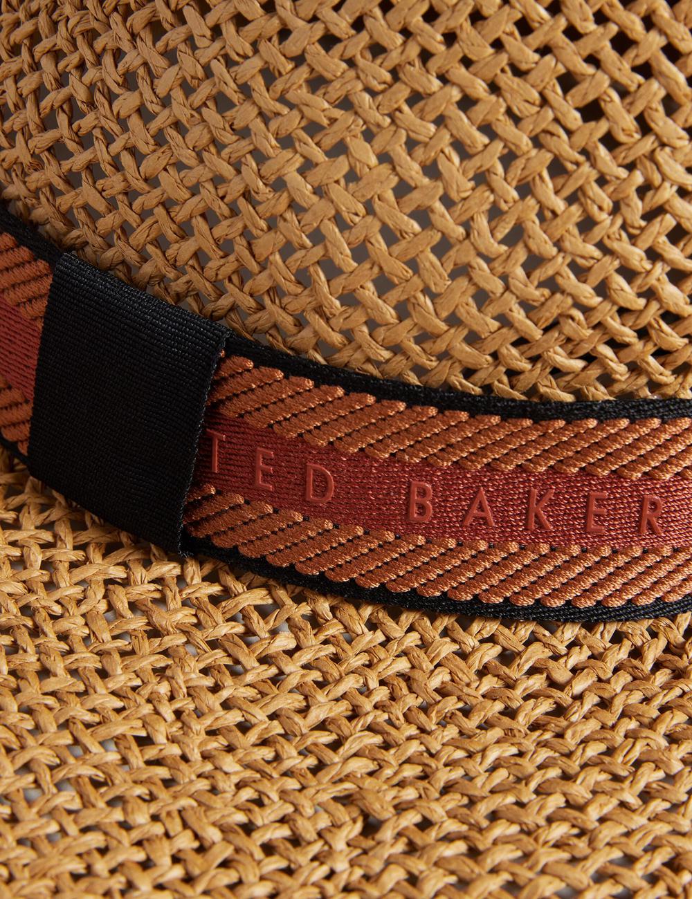 Ted Baker CLAIRIE - Straw Webbing Trim Hoeden Dames Ecru | MIJP-34029
