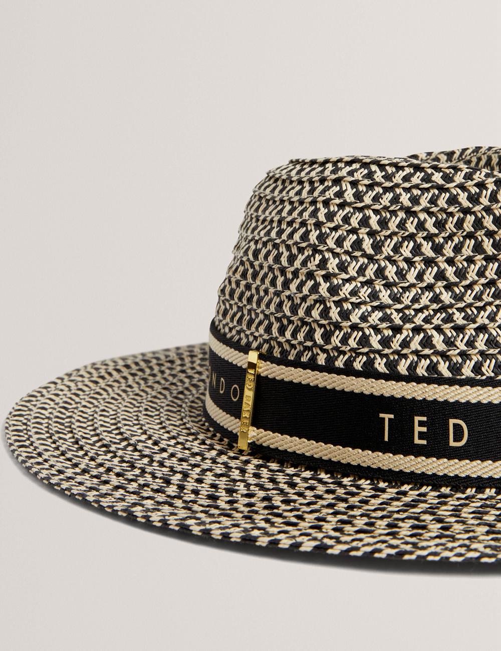 Ted Baker CLARIES - Mixed Weave Straw Hoeden Dames Natural | DYWR-26753