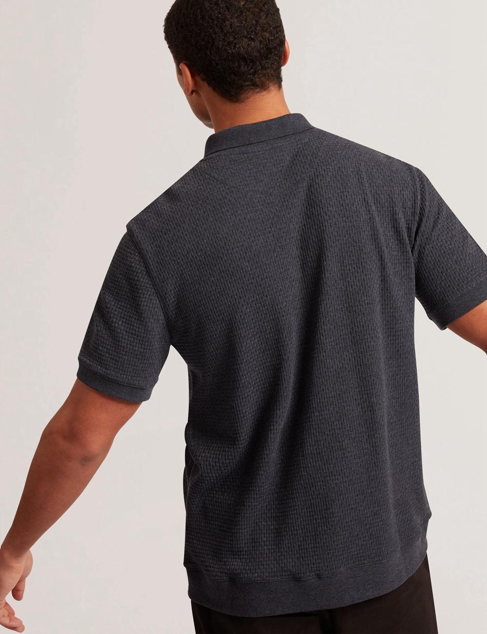 Ted Baker CONNYR - Short Sleeve Button Through Poloshirt Heren Donkerblauw | OTWH-20961