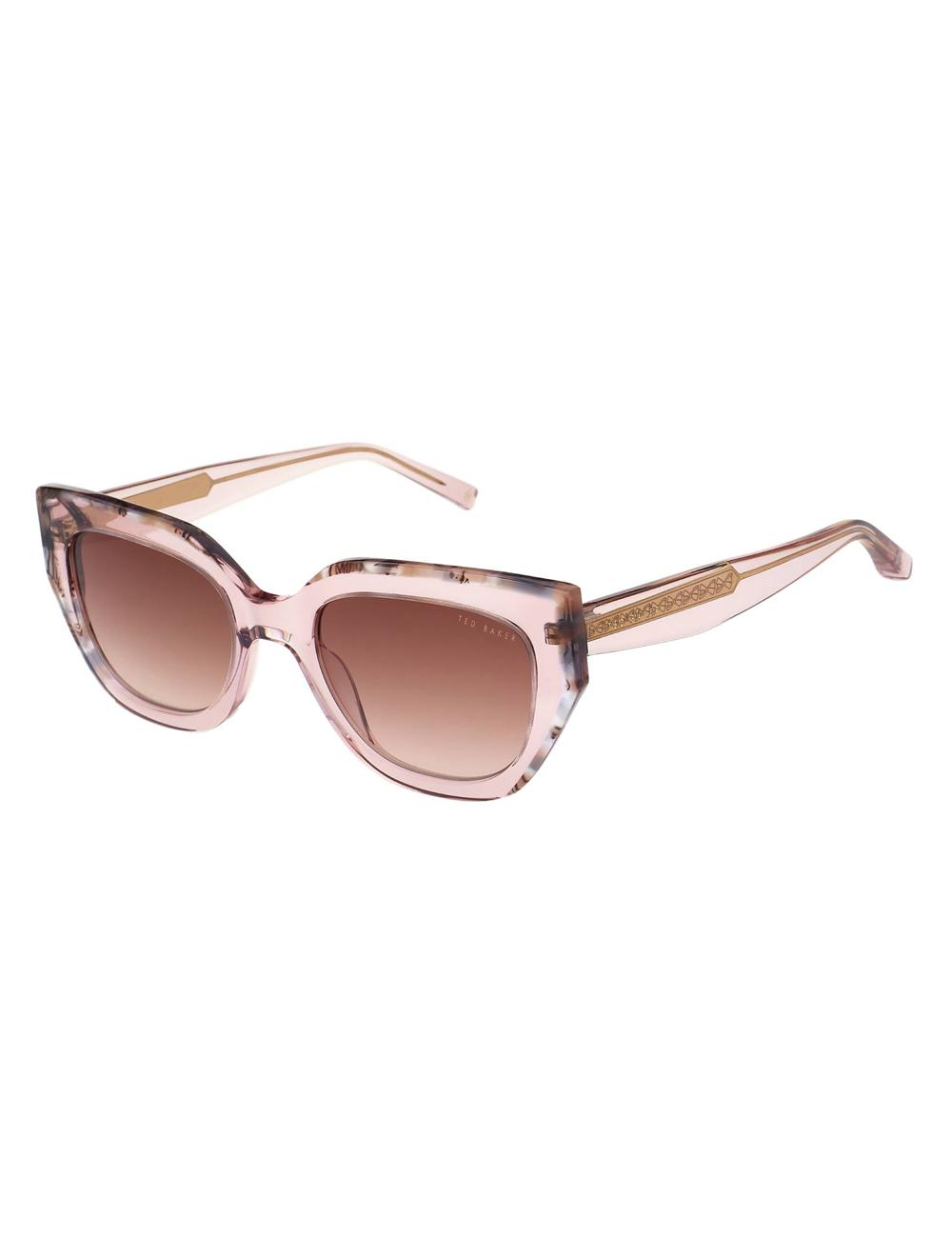 Ted Baker CORAL - Chunky Cat Eye Acetate Zonnebril Dames Roze | GOXK-90167