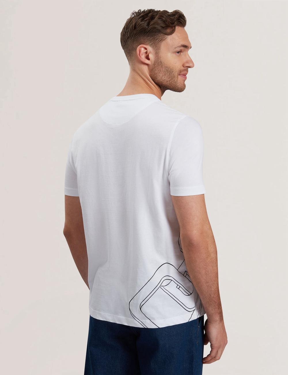 Ted Baker CRAIGEY - Logo Graphic Crew Neck Cotton T-shirts Heren Wit | ZGCT-49725