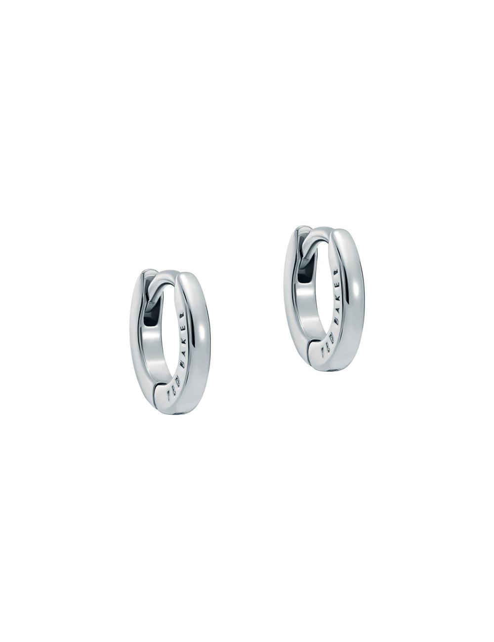 Ted Baker CRISETE - Engraved Logo Huggie Hoop Oorbellen Dames Zilver | AFRN-57410