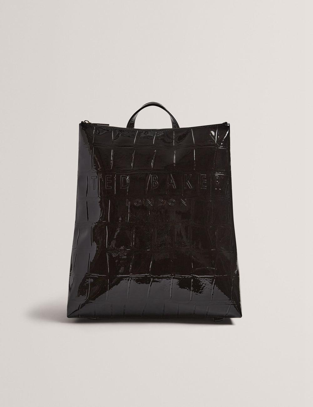 Ted Baker CROCLEE - Croc Effect Faux Leather Backpack Rugzakken Dames Zwart | GTUB-20935