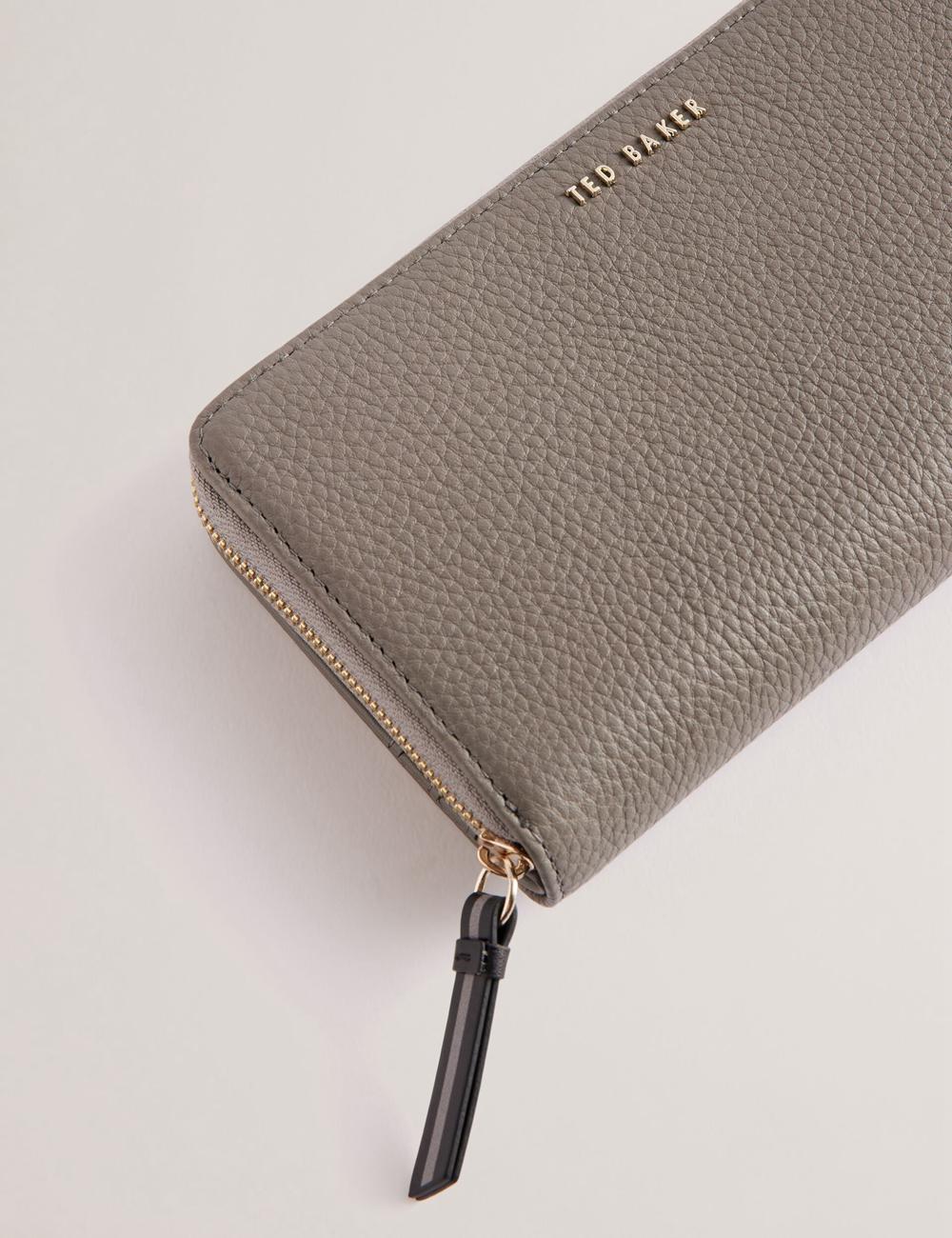 Ted Baker DALIEA - Large Textured Leather Zip Around Portefeuille Dames Grijs | PNAX-42197