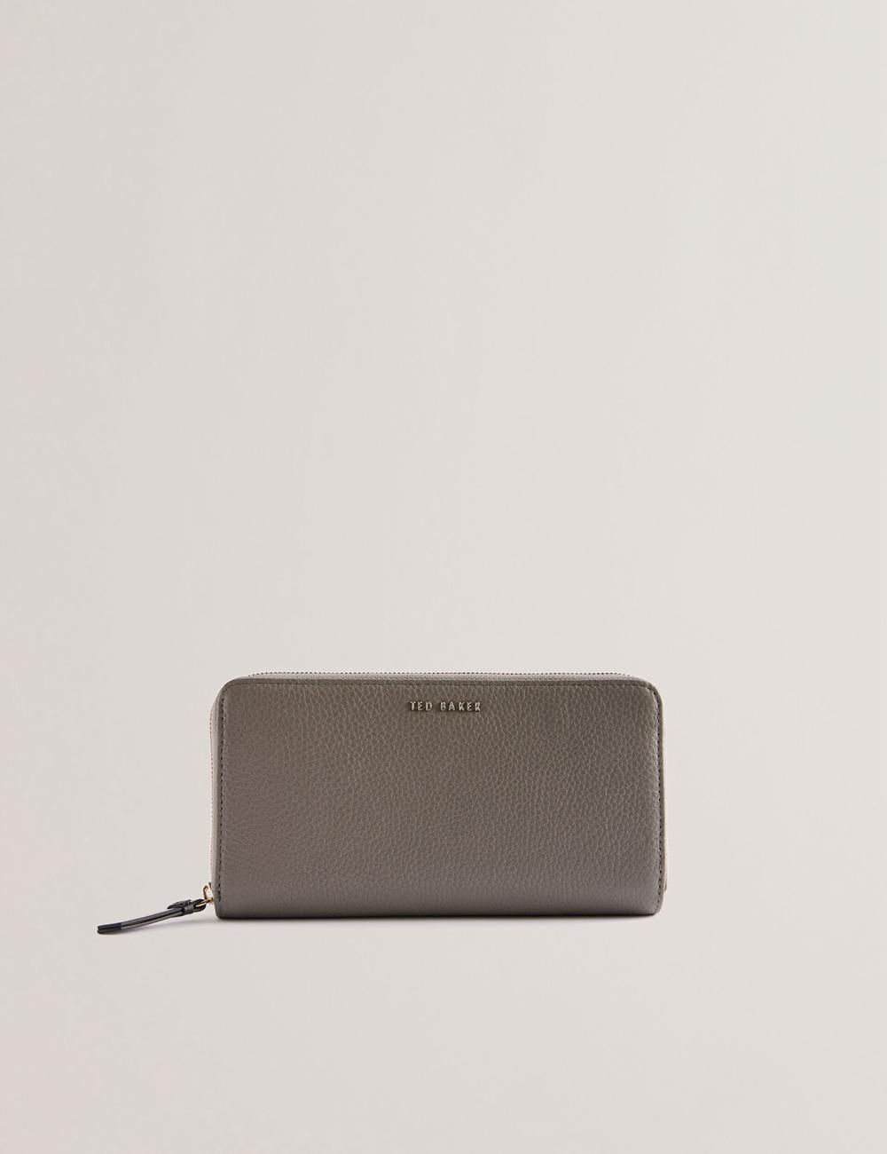 Ted Baker DALIEA - Large Textured Leather Zip Around Portefeuille Dames Grijs | PNAX-42197