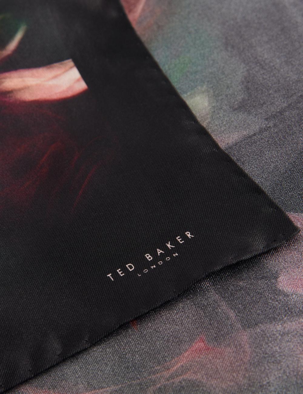 Ted Baker DALLASE - Smokey Floral Print Silk Pocket Pochetten Heren Zwart | ZROY-10452