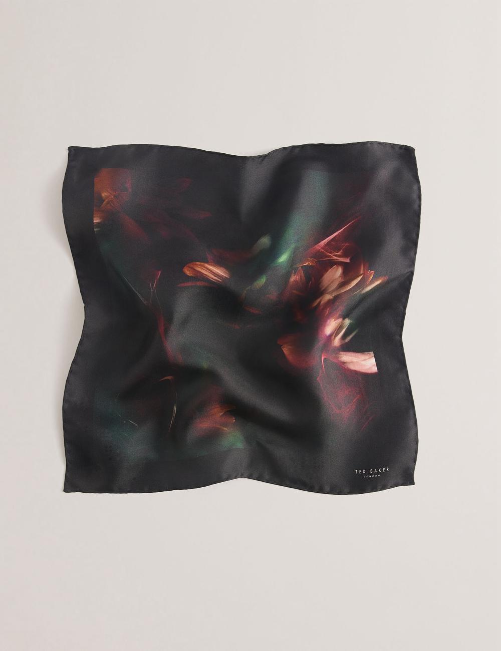 Ted Baker DALLASE - Smokey Floral Print Silk Pocket Pochetten Heren Zwart | ZROY-10452